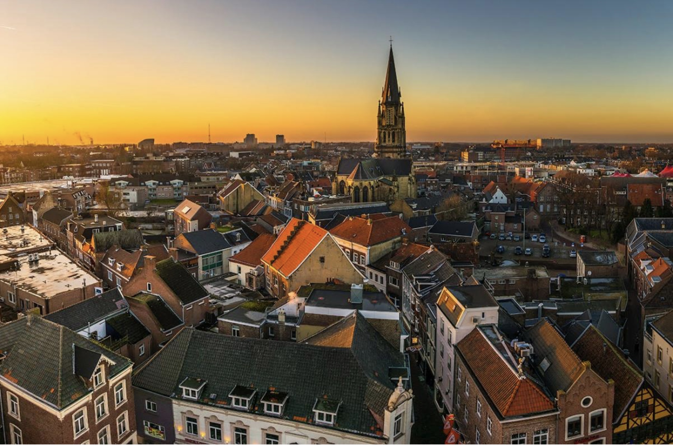 Luchtbeelden van binnenstad van Sittard