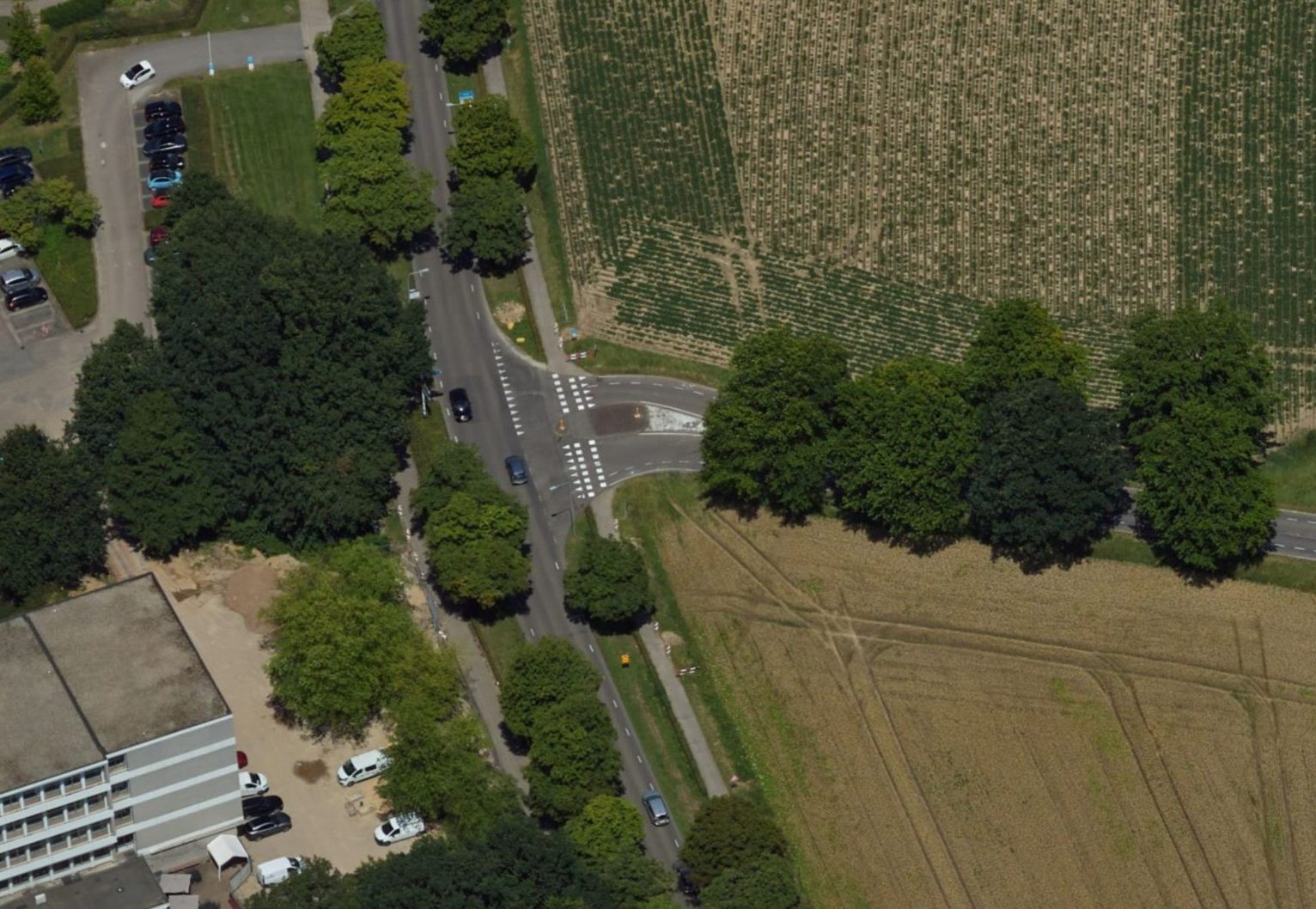 Foto van de huidige situatie van het kruispunt